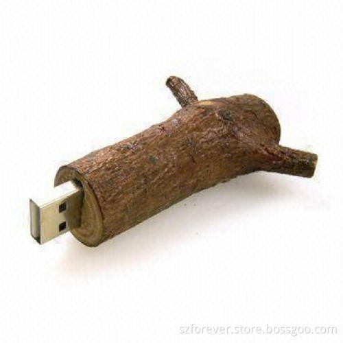 Environmental Protection Wooden Flash Memory with 1 to 64GB Flash Memory Capacity, Logo Printed Free